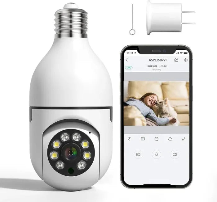 DashXPRO™ Night Vision Wireless Bulb Camera – 360° Home Security with Motion Detection