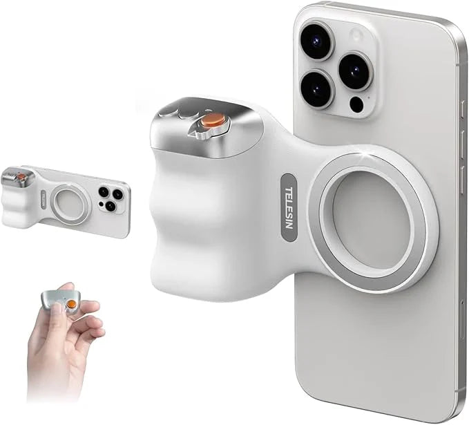 DashXPRO Magnetic Phone Camera Grip with Bluetooth Remote – MagSafe Compatible Smartphone Shooting Handle, Detachable Shutter Control,for iPhone